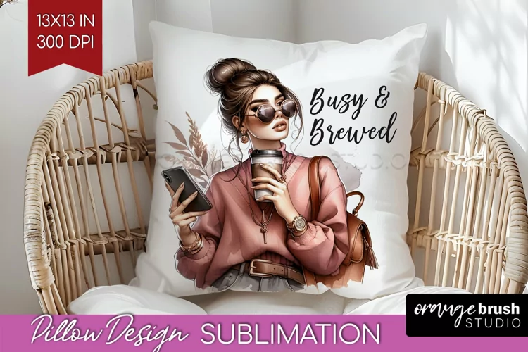 Coffee Girl Pillow Sublimation - Coffee Lover Pillow Cover