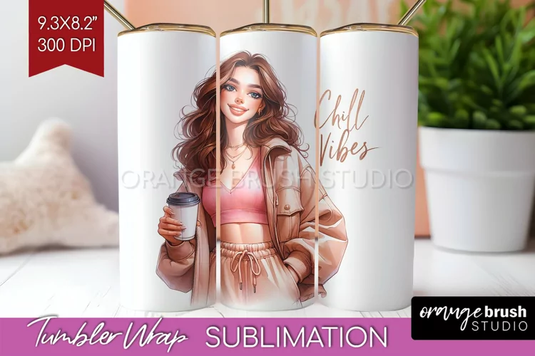 Coffee Girl Tumbler Wrap - Coffee Lover Tumbler PNG