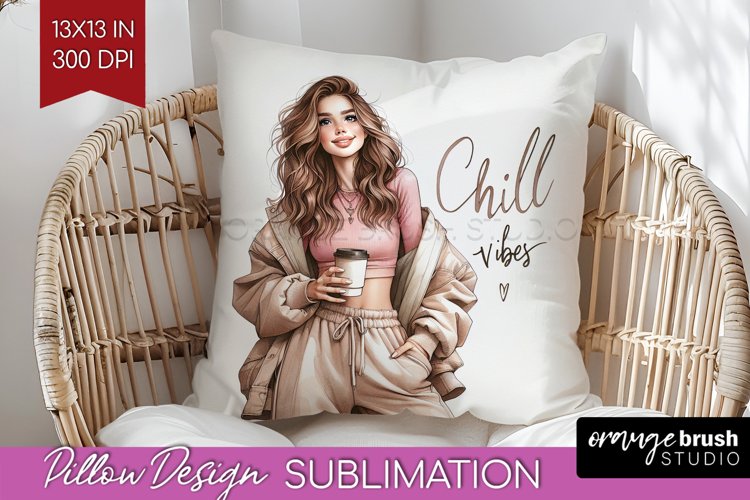 Coffee Girl Pillow Sublimation - Coffee Lover Pillow Cover example image 1