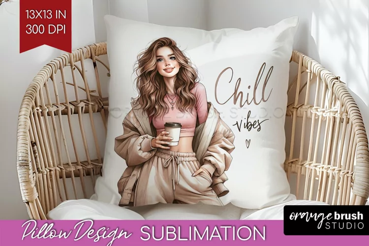Coffee Girl Pillow Sublimation - Coffee Lover Pillow Cover