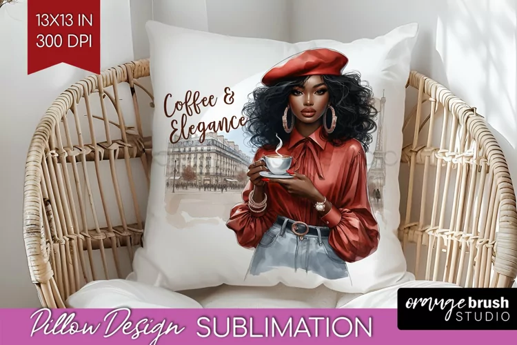 Coffee Girl Pillow Sublimation - Coffee Lover Pillow Cover