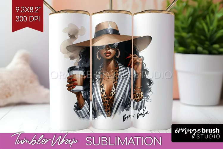 Coffee Girl Tumbler Wrap - Coffee Lover Tumbler PNG