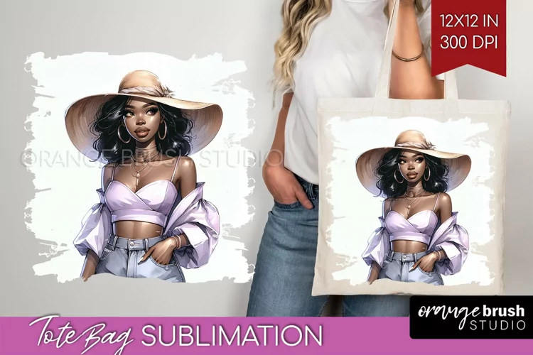 Coffee Girl Tote Bag - Coffee Lover Tote Bag PNG Sublimation
