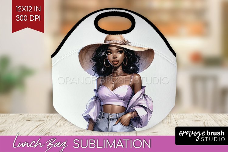 Coffee Girl Lunch Bag - Coffee Lover Lunch Bug PNG example image 1