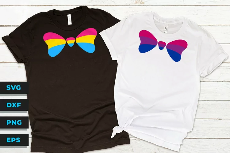 LGBTQIA Bow Tie w Three Stripes - SVG Cut File