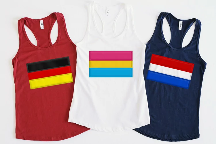 3 Color Horizontal Stripe Flag Applique Embroidery File