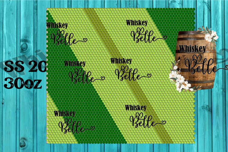Green Swirl Stripes SS20 30oz Rhinestone Template