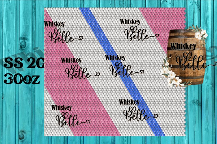 3 Color Swirl Stripes SS20 30oz Rhinestone Template