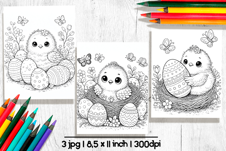 Easter bird coloring pages, Printable coloring sheet