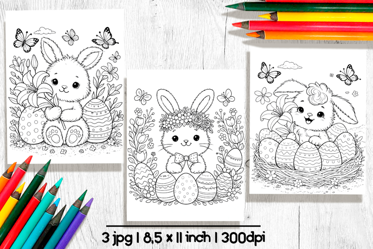 Easter bunny coloring pages, Printable coloring sheets