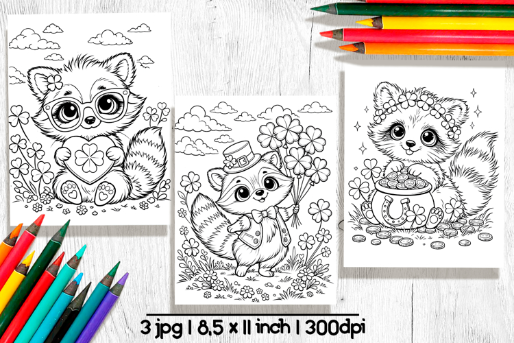 St Patricks day coloring pages, Raccoon coloring page