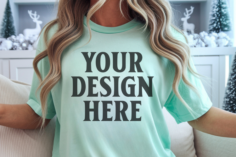 Bay Christmas Comfort Colors 1717 Mockups, CC 1717 mockups
