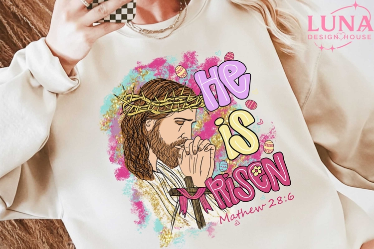 Coquette Brush Stroke Jesus Png, He Is Risen Png, Easter