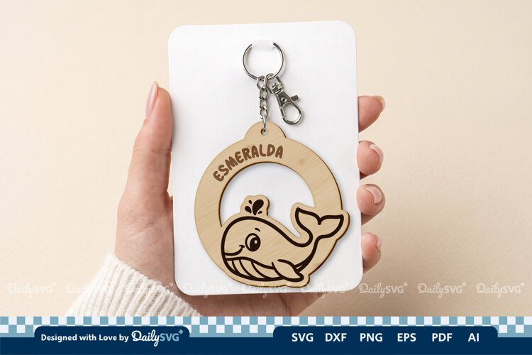Cute Ocean Animal Keychain SVG | Kawaii Sea Life example image 1