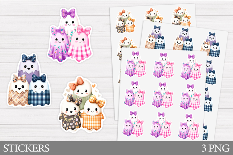 Ghost Sticker Printable. Halloween Sticker Design