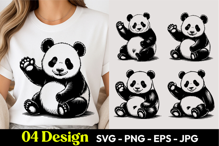 Happy Panda Cartoon SVG PNG