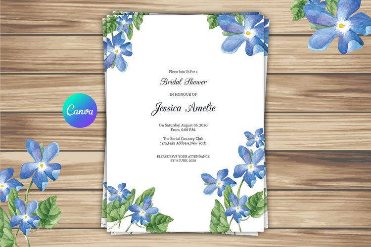 Bridal Shower Invitation Template. Word   Canva