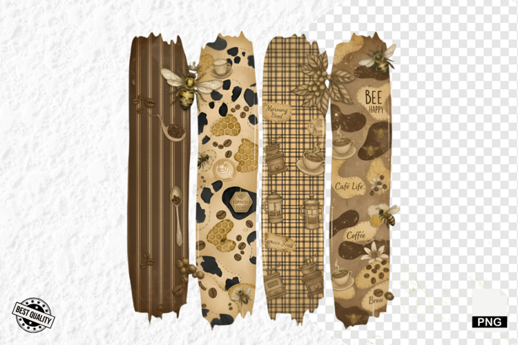 Coffee   Bees Brush Stroke Clipart