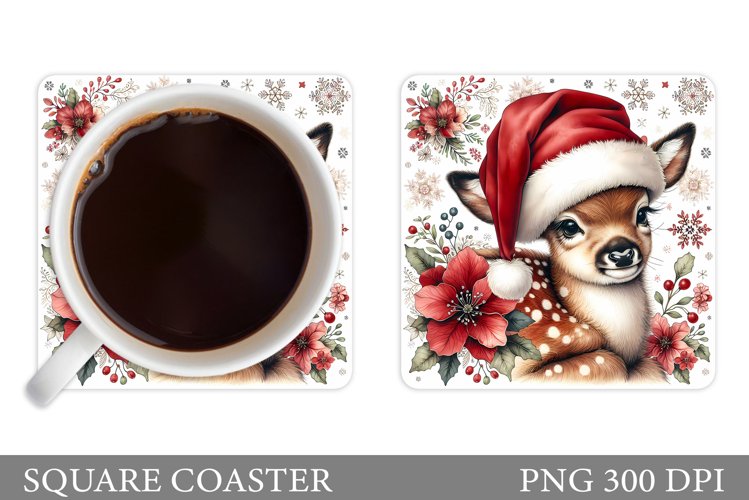 Christmas Deer Coaster Design. Christmas Coaster Sublimation