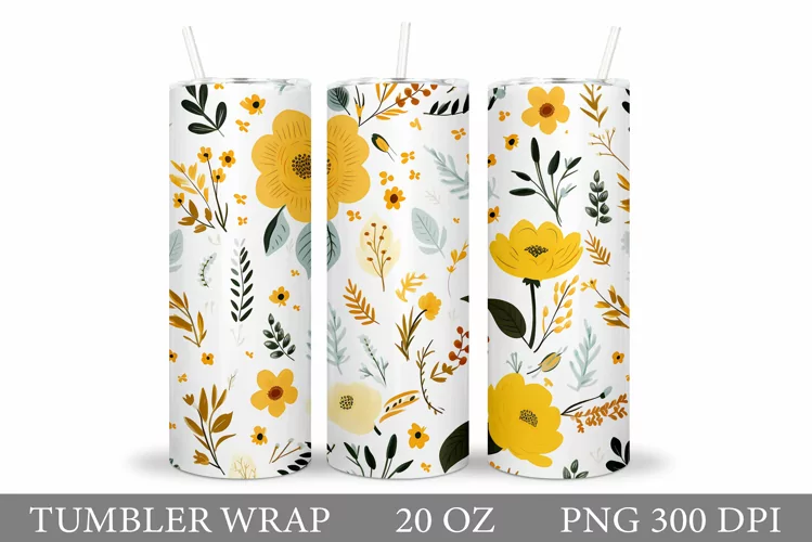 Flowers Tumbler Design. Flowers Tumbler Sublimation