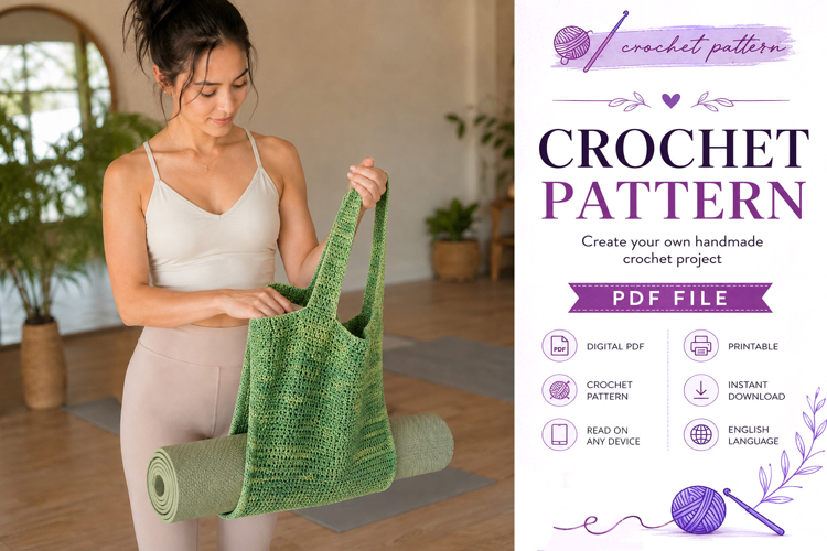 Felted Crochet Yoga Mat Bag Pattern PDF