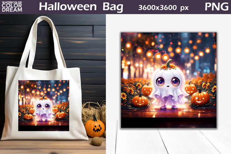 Ghost Halloween Bag | Cute Halloween Bag Sublimation Design