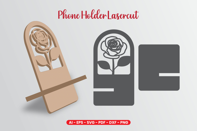 Flowers Phone Holder Lasercut