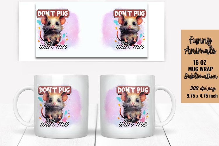Funny Animals Mug Wrap Sublimation, Mug Wrap PNG example image 1