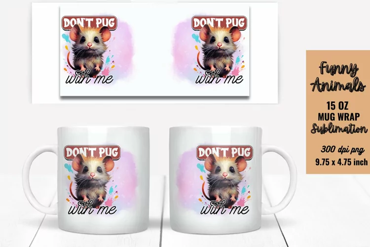 Funny Animals Mug Wrap Sublimation, Mug Wrap PNG