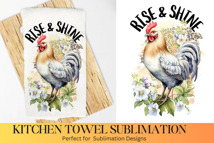 Rise   Shine, Farmhouse Kitchen Towel, Kitchen Towel