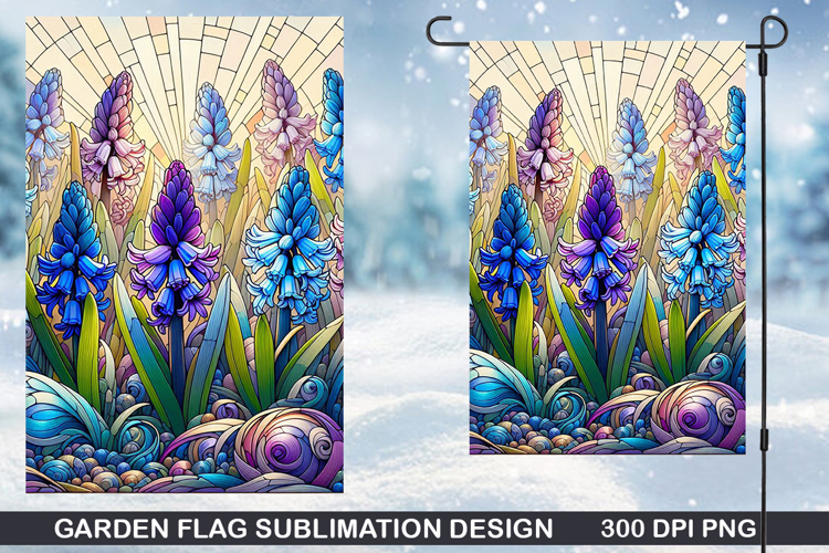Flowers Garden Flag Sublimation| Winter Garden Flag PNG
