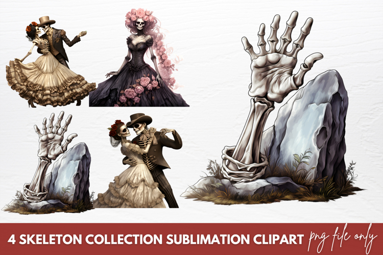 Skeleton Collection Sublimation Clipart