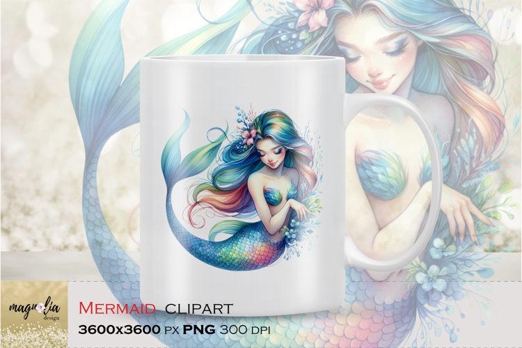 Mermaid Clipart PNG | Mermaid Illustration | Underwater