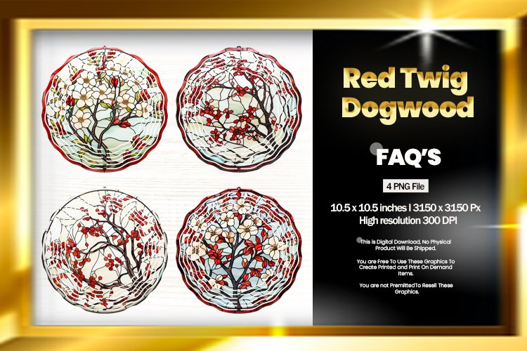 Red twig dogwood WOOD Wind Spinner Sublimation-04 Variations example image 1