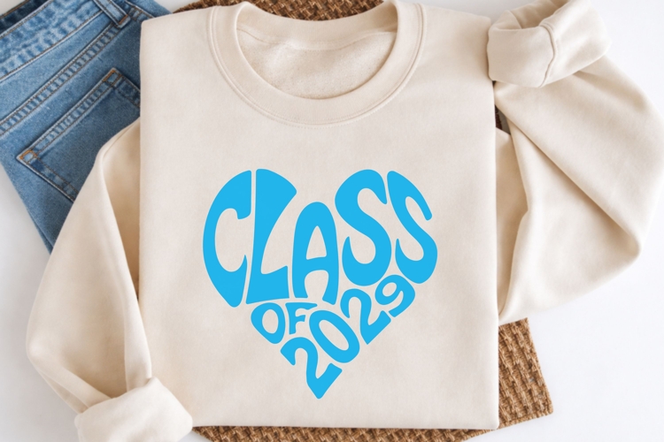 Class of 2029 SVG PNG | Heart Graduation Cut File | Senior