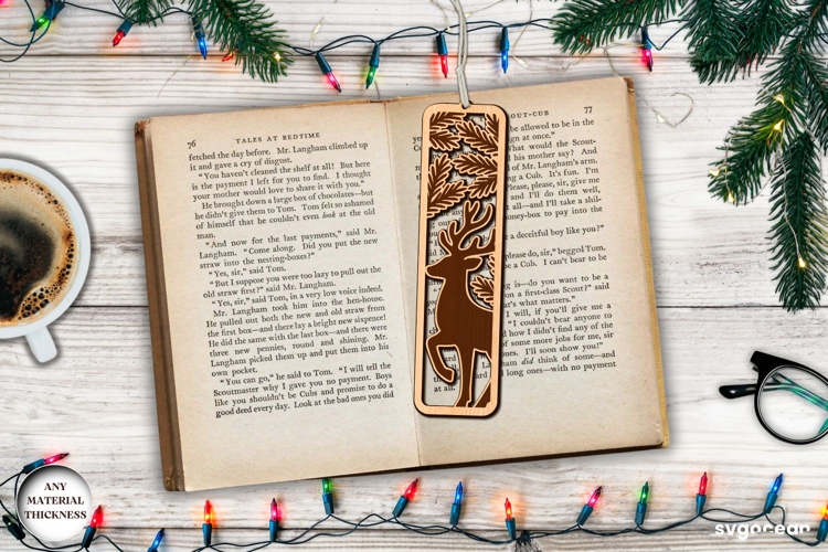 Winter Bookmark Laser Cut | Glowforge | SVG example image 1