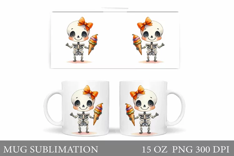 Funny Skeleton Mug Sublimation. Cute Skeleton Sublimation
