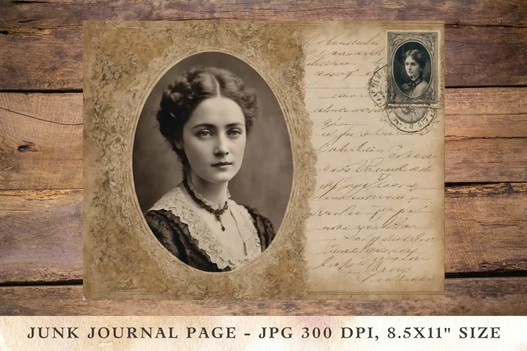 Printable Junk Journal Pages victorian girl / woman 3