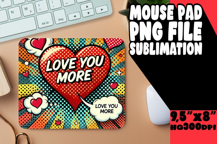 Cozy Mouse Pad Sublimation Magic, 3D Heart
