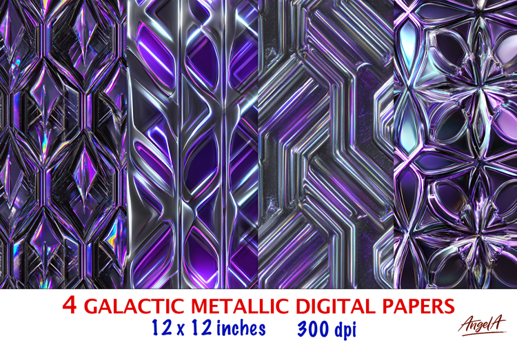 Iridescent digital paper, purple seamless digital paper