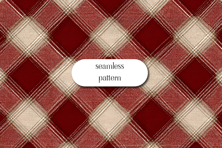 Cozy Red Beige Tartan Plaid Seamless Textile Pattern