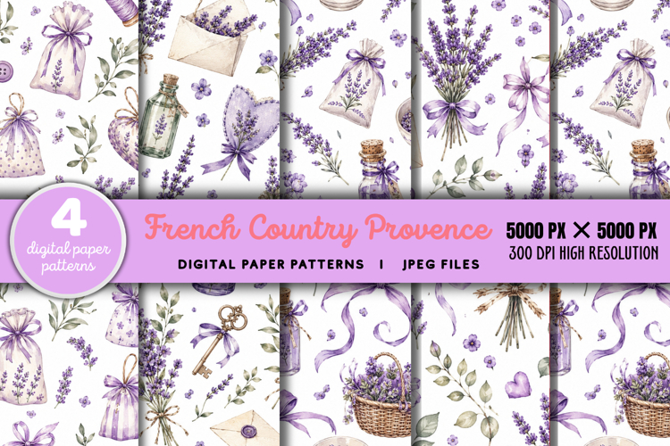 French Country Provence Digital Paper JPG