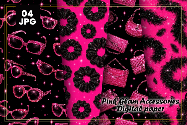 Pink Glam Accessories Digital Paper