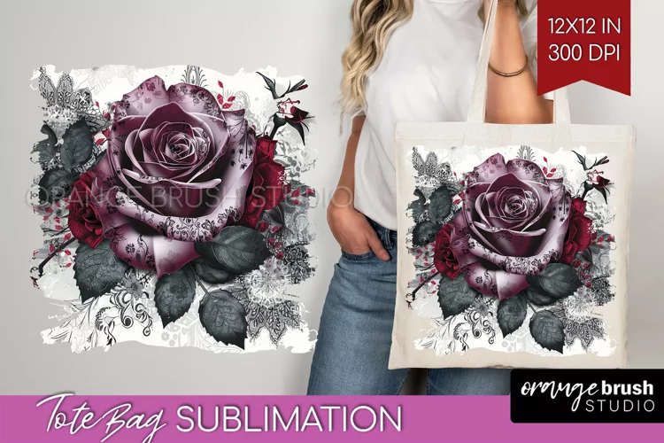 Dark Gothic Tote Bag - Victorian Gothic Tote Bag PNG