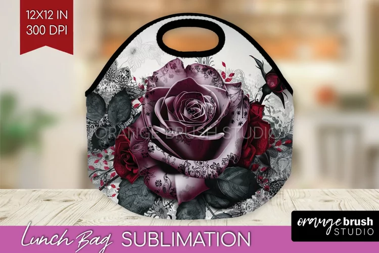 Dark Gothic Lunch Bag - Victorian Gothic Lunch Bug PNG
