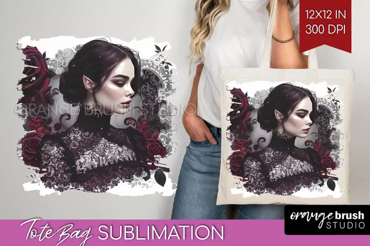 Dark Gothic Tote Bag - Victorian Gothic Tote Bag PNG