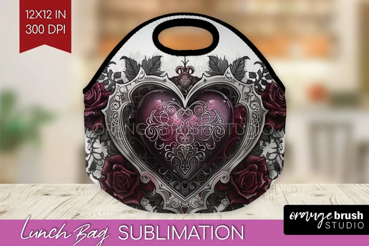 Dark Gothic Lunch Bag - Victorian Gothic Lunch Bug PNG