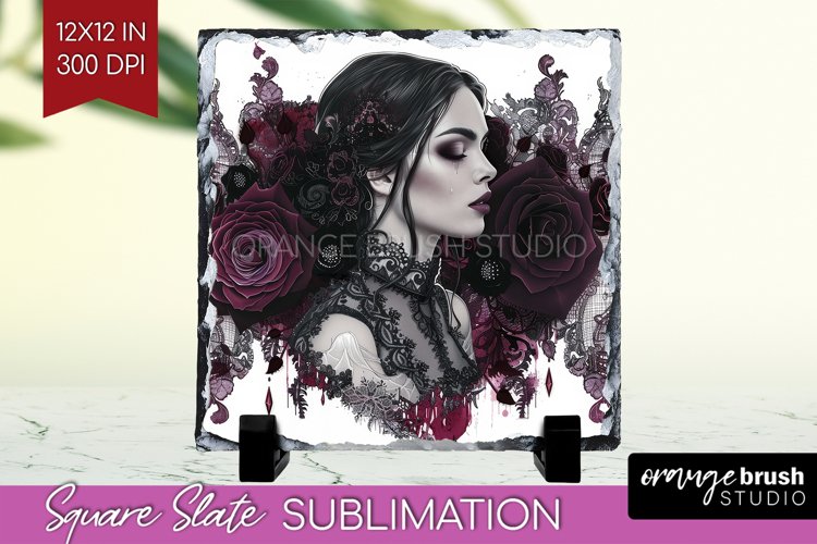 Dark Gothic Slate PNG - Victorian Gothic Square Slate example image 1
