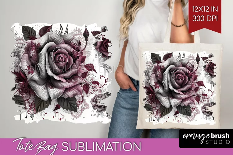 Dark Gothic Tote Bag - Victorian Gothic Tote Bag PNG