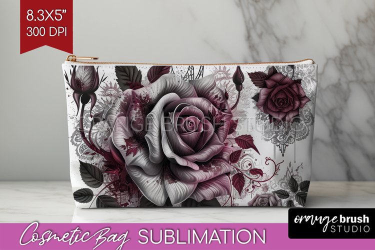 Dark Gothic Cosmetic Bag - Victorian Gothic Makeup Bag PNG example image 1